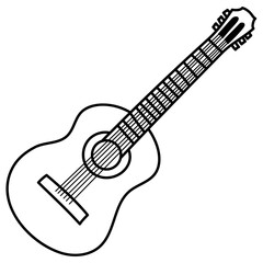 Wall Mural - classical guitar line icon