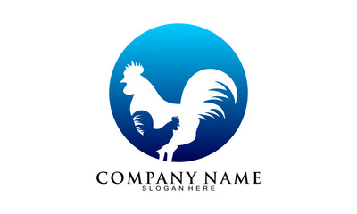 Wall Mural - Creative rooster silhouette vector logo