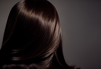  
Perfekte, gesunde und glänzende Haare im Fokus eines Portraits. Perfekt für Friseur- Haarfarbe- und Shampoo- werbung. -Generative Ai