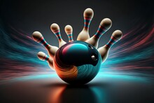 Illustration Of Multicolor Bowling Alley,image Generated By AI