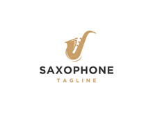 Saxophone Music Logo Design Template