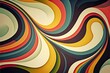 canvas print picture - Retro Hintergrund mit gewellten Formen im Retro Design der 70er. Generative AI 