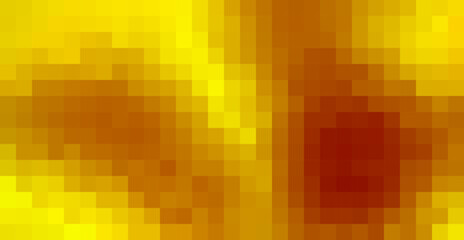 Poster - Simple pixelated mosaic with brown, golden and yellow pixels