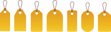 Set Of Sale Tags And Labels. Price Tag. Group Of Hanging Yellow Sales Tag . Collection Of Paper Label. Special Offer. Blank, Discount And Price Icon