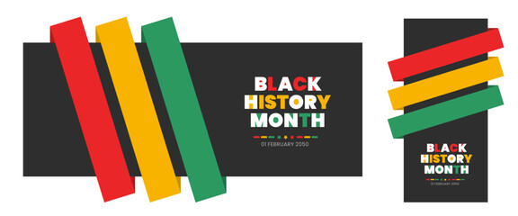 Wall Mural - black history month landscape and portrait background. black history month 2023 banner. African American History or Black History Month. Celebrated annually in February in the USA, Canada.  