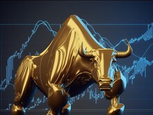 Stock Market, Gold Bull Market Trading Concept, Generative AI