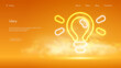 © max_776 - Brainstorm or creative idea concept business innovative solution, futuristic technology with glowing light bulb yellow neon in the smoke, vector business background