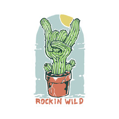 Wall Mural - ROCKIN WILD Streetwear tshirt design