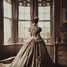 Woman With A Victorian Dress