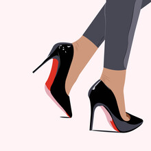 Black Glamor High Heel Fashion Shoes