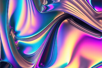  a computer generated image of a colorful background with a wavy design in blue, pink, and purple colors with a black border and a white border at the bottom corner of the image is a. generative ai