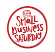 Small business Saturday text icon sign. Shop vector illustration design.