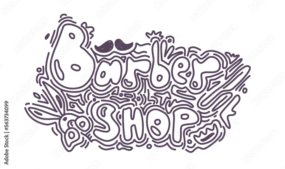 Barber shop lettering. Barbershop logo. Barber shop hand draw type text ...