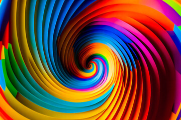 Wall Mural - hypnotic multicolored spiral background. rainbow swirl. generative ai.