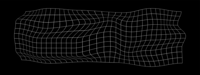 Wall Mural - distorted fish net. grid deformation. warped mesh texture. thin line. curvatured chequered pattern. 