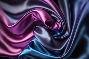 Dark blue purple pink silk satin background. Rich plum color and silky texture of satin create a sophisticated and glamorous look, perfect for high-end designs or any project that needs a luxurious
