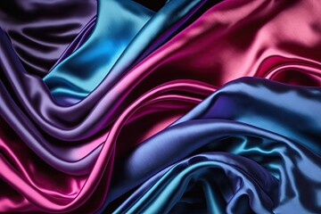 Dark blue purple pink silk satin background. Rich plum color and silky texture of satin create a sophisticated and glamorous look, perfect for high-end designs or any project that needs a luxurious