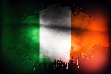 Wall Mural - ireland Flag, bokeh background, generative ai