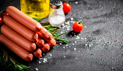 Sticker - Sausages with cherry tomatoes, spices and rosemary. 