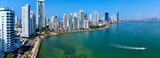 Fototapeta Miasto - Panoramic aerial view of Cartagena bay