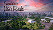 Happy birthday Sao Paulo (Parabéns, São Paulo in Portuguese). Aerial view of the city
