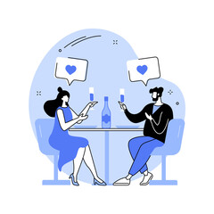 Sticker - Romantic date abstract concept vector illustration.