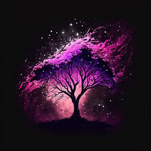 Purple Tree.Generative AI
