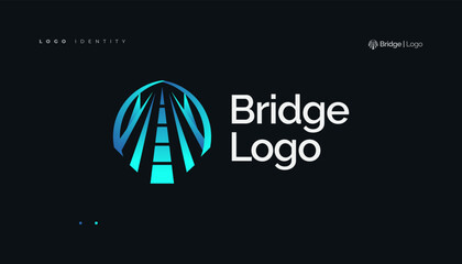 Wall Mural - The Blue Bridge Logo is Designed with a Modern Concept
