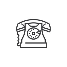 Rotary Phone Line Icon