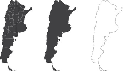 Wall Mural - set of 3 maps of argentina - vector illustrations