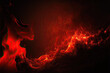 Black red orange sky with clouds fiery red flames in the clouds dark red smoke generative AI 