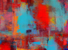 Abstract Red And Blue Colorful Background Texture Backdrop Paint Painting, Generative Ai