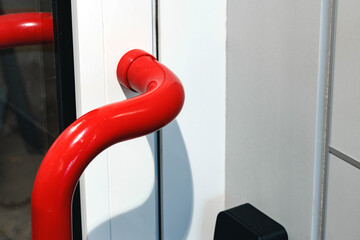 Canvas Print - Aluminium door handle in modern interior style