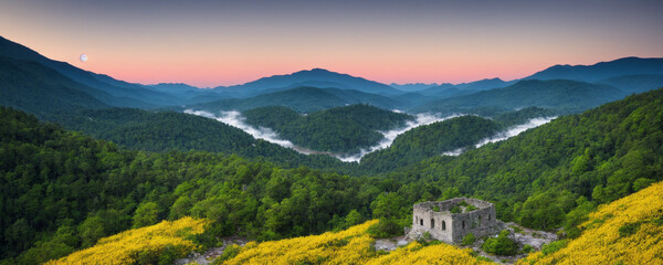 Sticker - panorama of the mountains