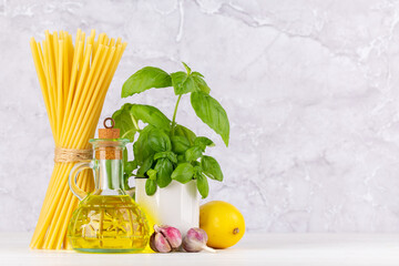 Poster - Ingredients for cooking. Italian cuisine