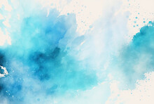 Abstract Light Blue Watercolor For Background