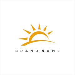 Wall Mural - Sun and landscape logo vector