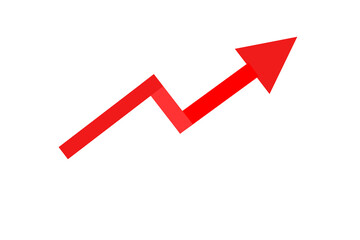 Wall Mural - red arrow graph upward