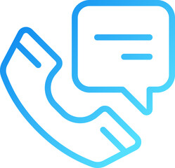 Sticker - Cell phone with speech bubble pixel perfect gradient linear vector icon. Handset with chat balloon. Communication. Thin line color symbol. Modern style pictogram. Vector isolated outline drawing