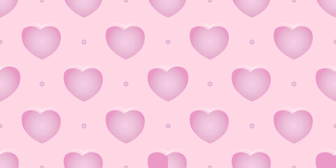 Wall Mural - Seamless pattern in a simple style. hearts ornament on a pink background. The concept of romance