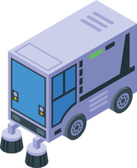 Wall Mural - City sweeper icon isometric vector. Street truck. Vacuum washer