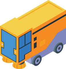 Wall Mural - Street sweeper icon isometric vector. Road cleaner. Machine cleaning