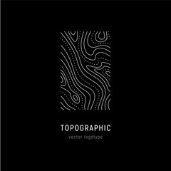 Outdoor logo of topographic line map. Wood rings, vector line pattern of shape countour. Outline pattern for outdoor logo templates. Contours of tree, concepts for geographic logotype.