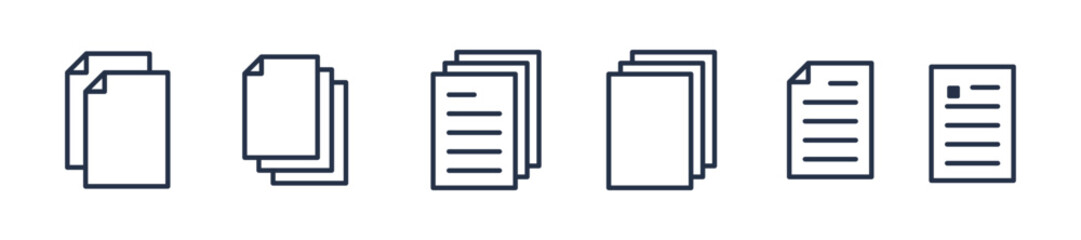 Wall Mural - paper documents icons. lineicons set. vector illustration