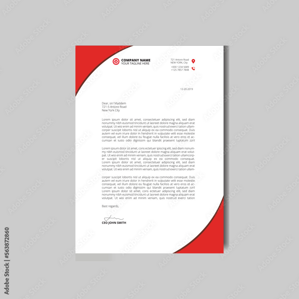 Corporat modern letterhead design template creative modern letterhead ...