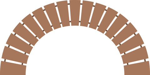 Wall Mural - wooden outdoor bench, furniture, for landscape design top view. architectural element in flat style 