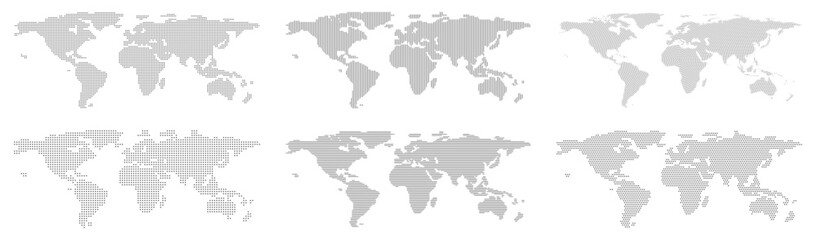 Wall Mural - continents and countries on world maps. traveling and business, political presentation. cartography 