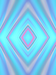 Fototapete - Abstract symmetrical wavy background of twisted neon colored geometric shapes. 3d rendering digital illustration