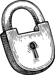 Padlock ink sketch.