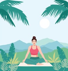 Wall Mural - yoga in the lotus position